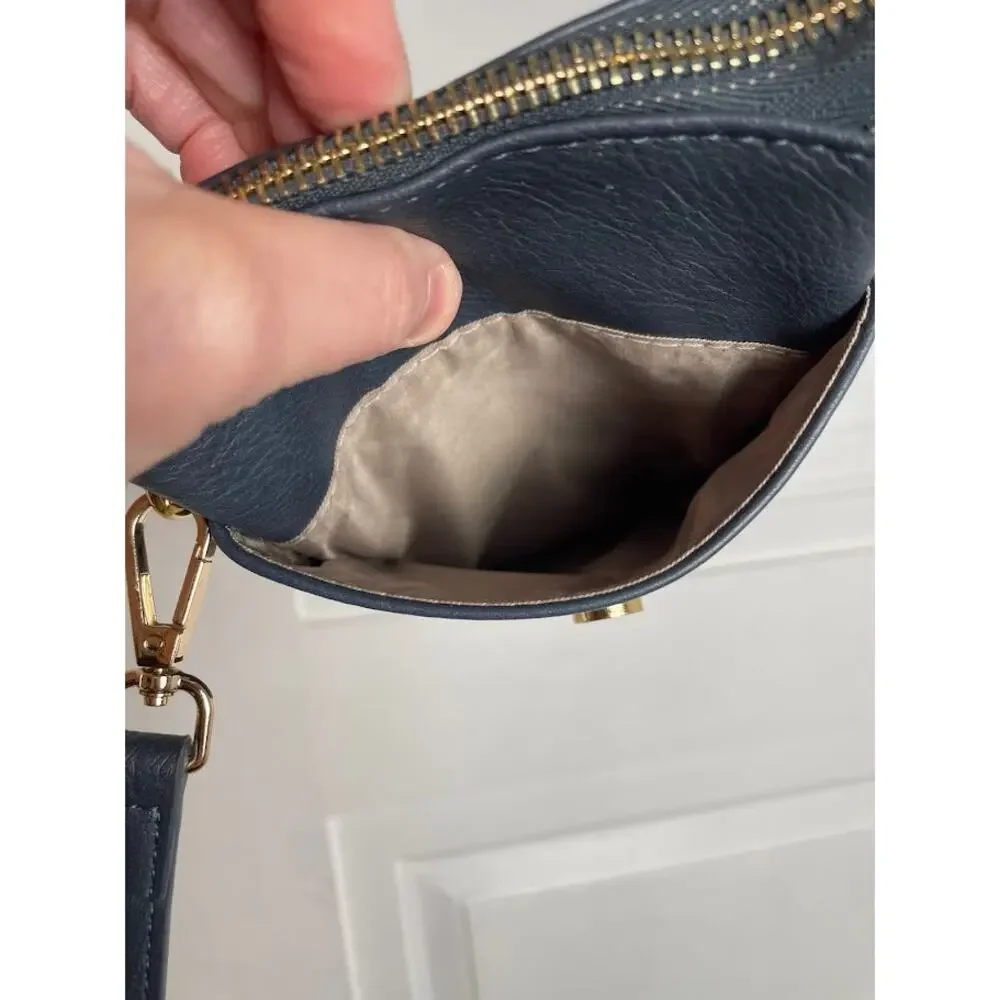 BOSTANTEN Leather Small Crossbody Bag Midnight Blue Wallet Cell‎ Phone Bag